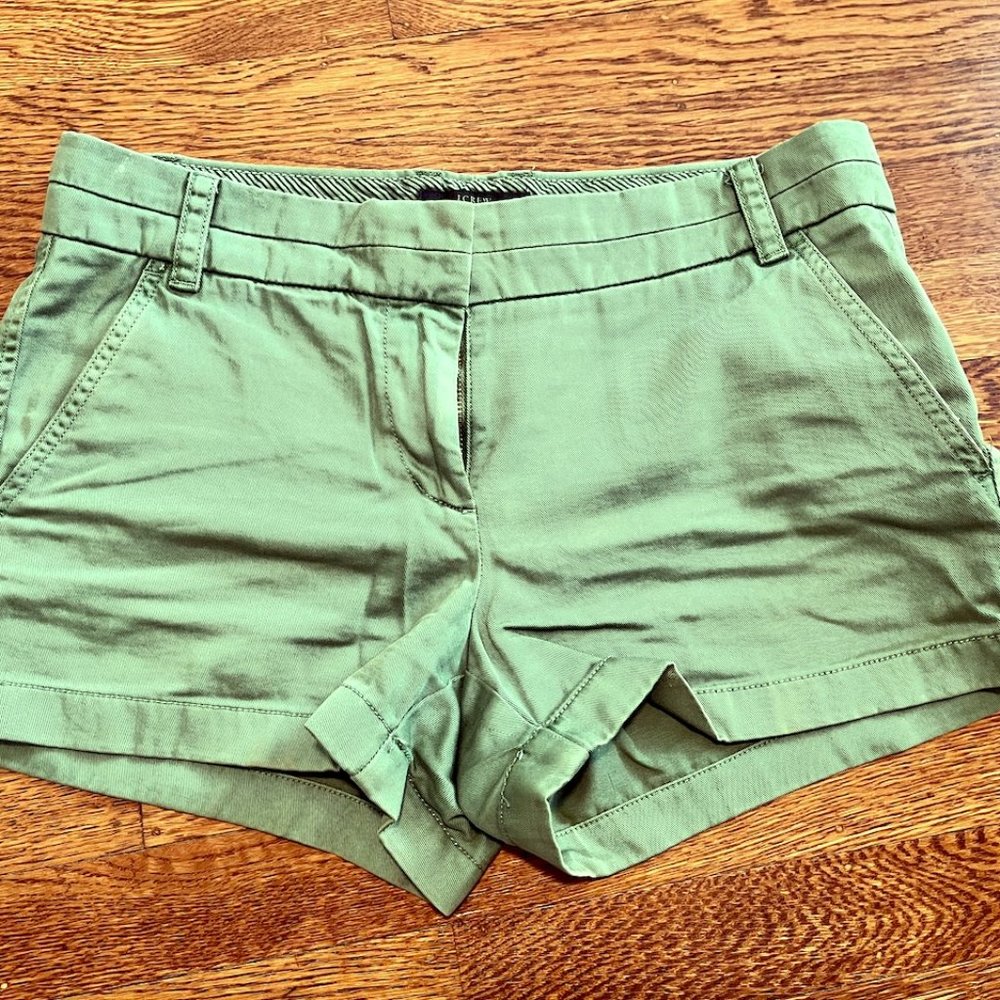 JCrew Chino Shorts, size 4, Olive Green color